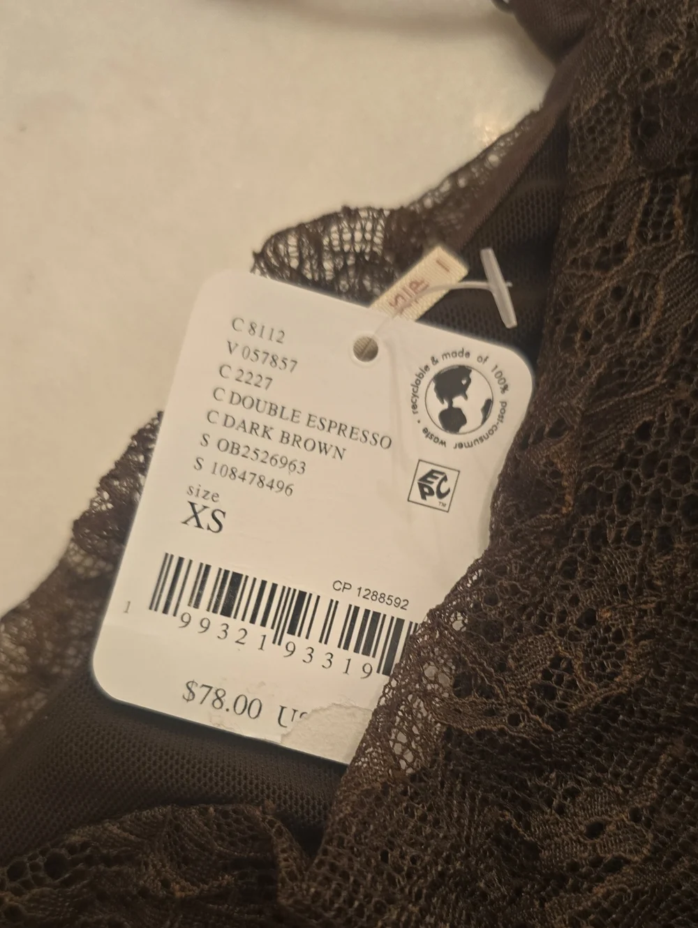 NWT Free People Rose Gold Lace Top. XS